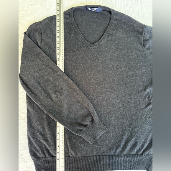 VGUC J.Crew 95% Cotton 5% Cashmere V-Neck Sweater Men’s Large Gray Fall 2011 - Picture 1 of 5